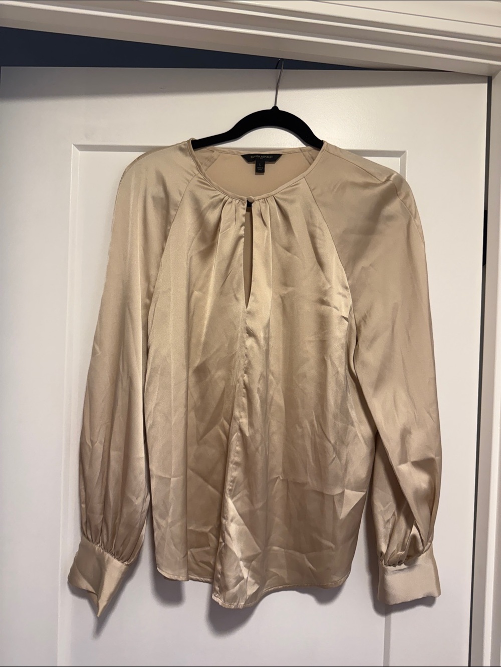 Banana Republic gold Satin Keyhole Blouse